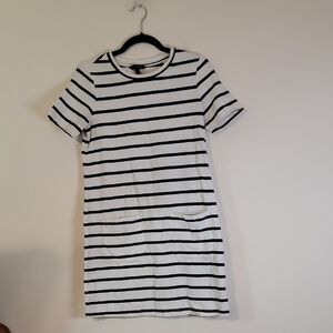 Banana Republic Black and White Striped Mini Dress